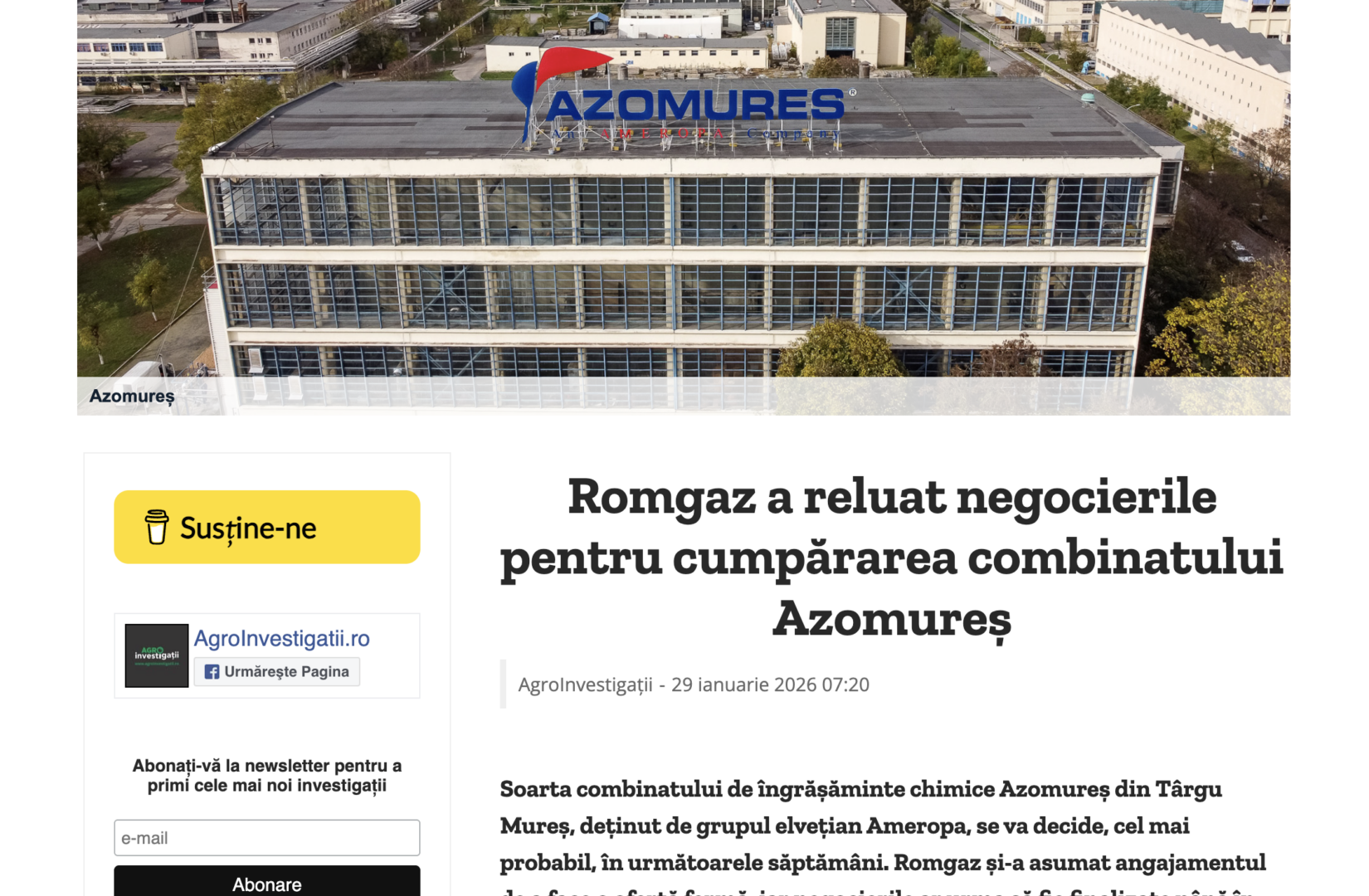 Captură din articolul Agroinvestigatii.ro